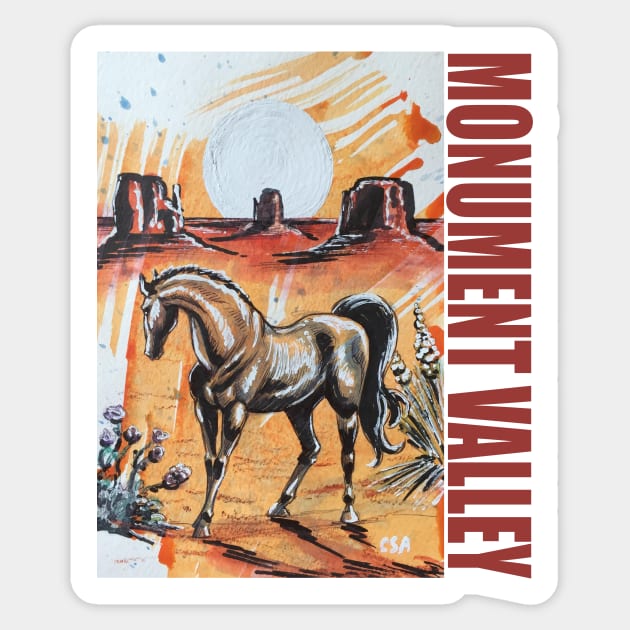 MONUMENT VALLEY HORSE Sticker by MasterpieceArt